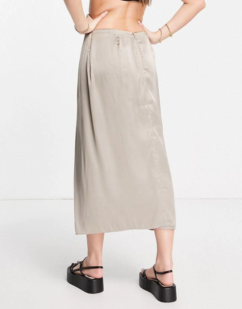 商品French Connection|French Connection satin slip skirt in brown,价格¥224,第2张图片详细描述