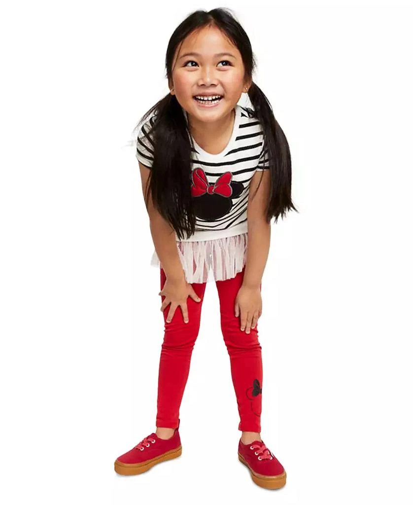 商品Disney|Little Girls 2-Pc. Minnie Mouse Silhouette Top & Leggings Set,价格¥119,第1张图片