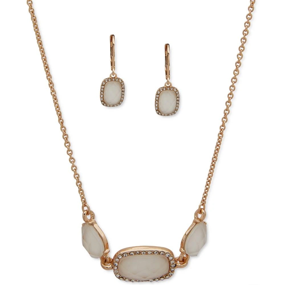 商品Anne Klein|Gold-Tone 2-Pc. Set Mother of Pearl Doublet & Crystal Collar Necklace & Matching Drop Earrings,价格¥105,第1张图片