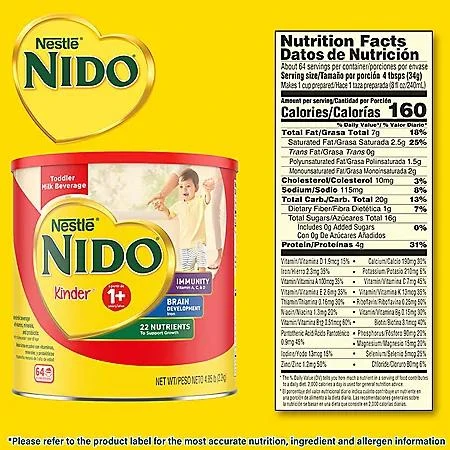 商品NIDO|雀巢NIDO 1岁以上婴幼儿奶粉 4.85 lbs.,价格¥207,第2张图片详细描述