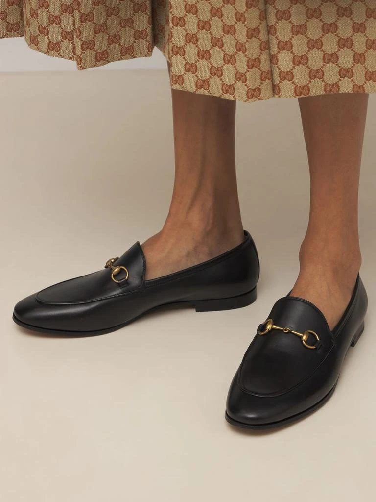 商品Gucci|10mm Jordan Horsebit Leather Loafers,价格¥6897,第1张图片