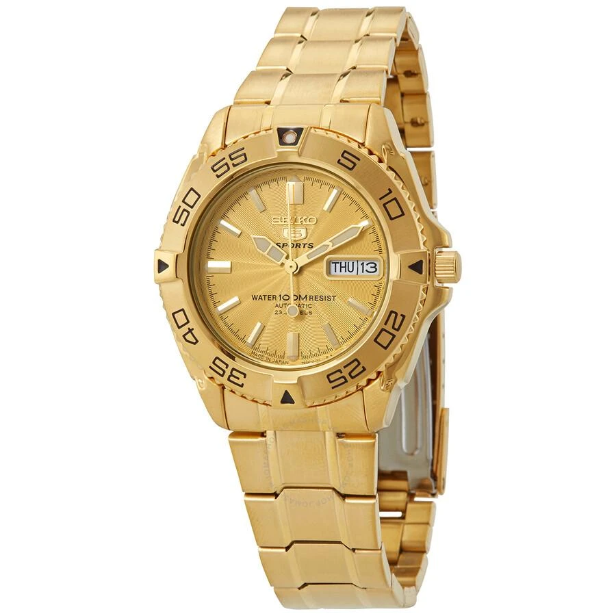 商品Seiko|5 Sports Automatic Gold Dial Men's Watch SNZB26J1,价格¥1400,第1张图片