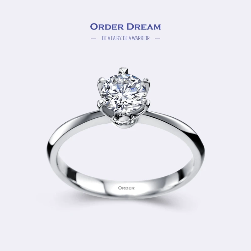 商品[国内直发] Order Dream|50分GIA经典六爪18K白金钻戒,价格¥13498,第1张图片
