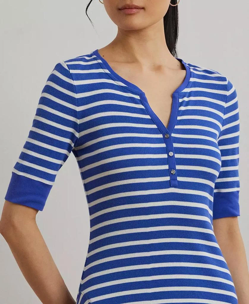 商品Ralph Lauren|Women's Striped Waffle-Knit Cotton Henley Dress,价格¥359,第4张图片详细描述