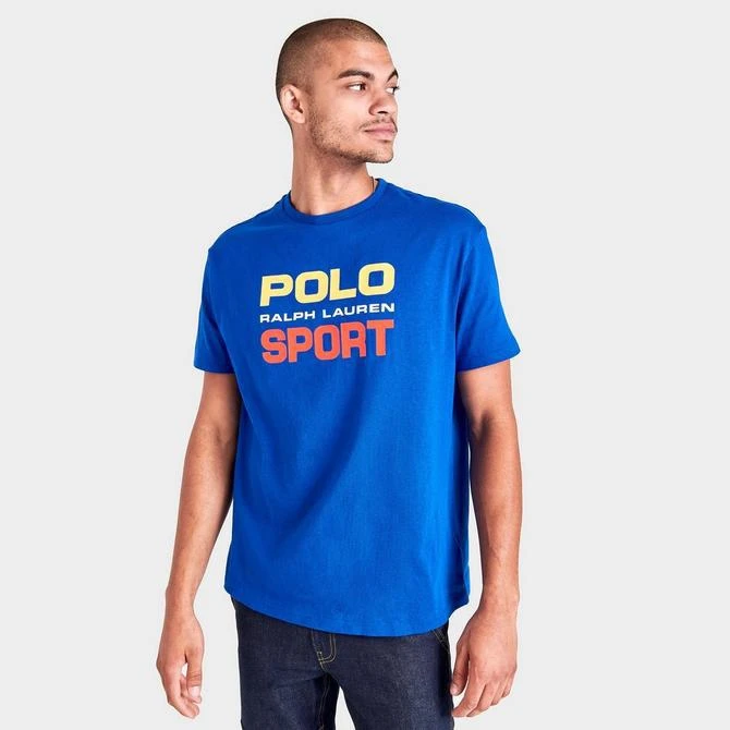 商品Ralph Lauren|Men's Polo Ralph Lauren Polo Sport Jersey Logo Print Short-Sleeve T-Shirt,价格¥151,第3张图片详细描述