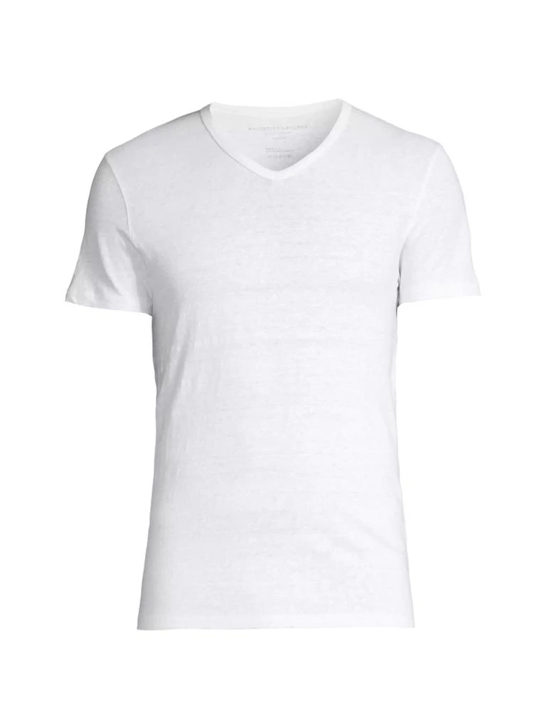 商品MAJESTIC FILATURES|Stretch Linen V-Neck Tee,价格¥706,第1张图片