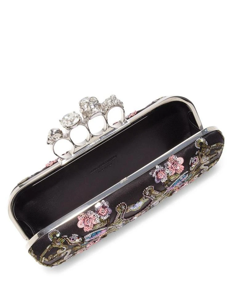 商品Alexander McQueen|Floral-Embroidered Satin Knuckle Clutch,价格¥14812,第2张图片详细描述