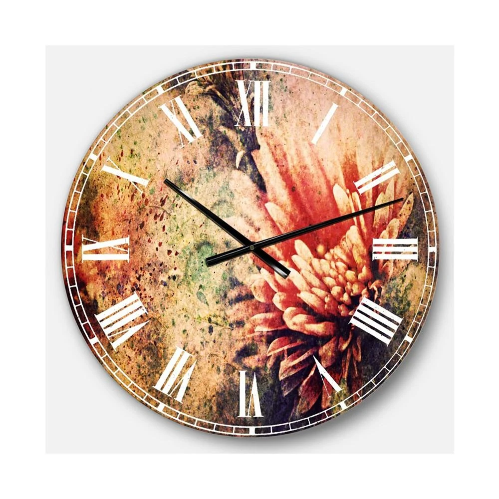 商品Designart|Flower Oversized Round Metal Wall Clock,价格¥1221,第1张图片