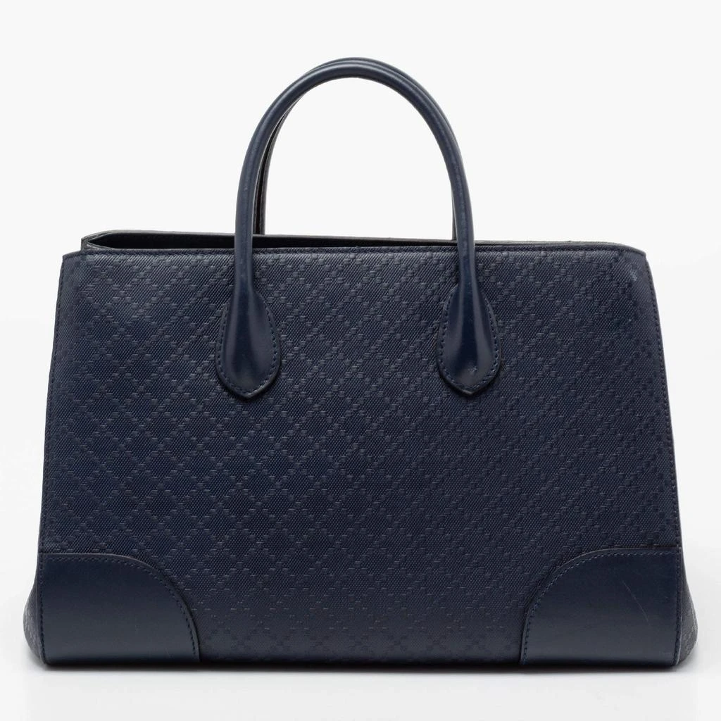 商品[二手商品] Gucci|Gucci Navy Blue Diamante Leather Top Zip Shopper Tote,价格¥3505,第4张图片详细描述