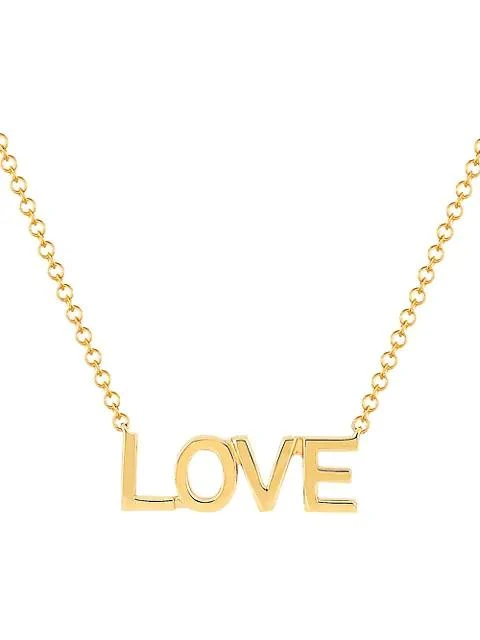 商品Effy|14K Yellow Gold Love Mini Pendant Necklace,价格¥2063,第1张图片