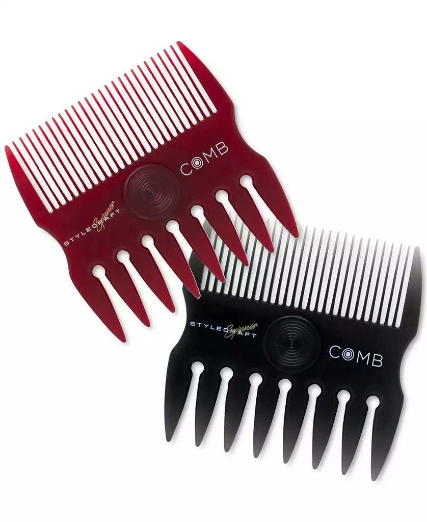 商品StyleCraft Professional|2 in 1 Spinner Fine/Coarse Tooth Texturizing and Grooming Hair Comb,价格¥53,第2张图片详细描述