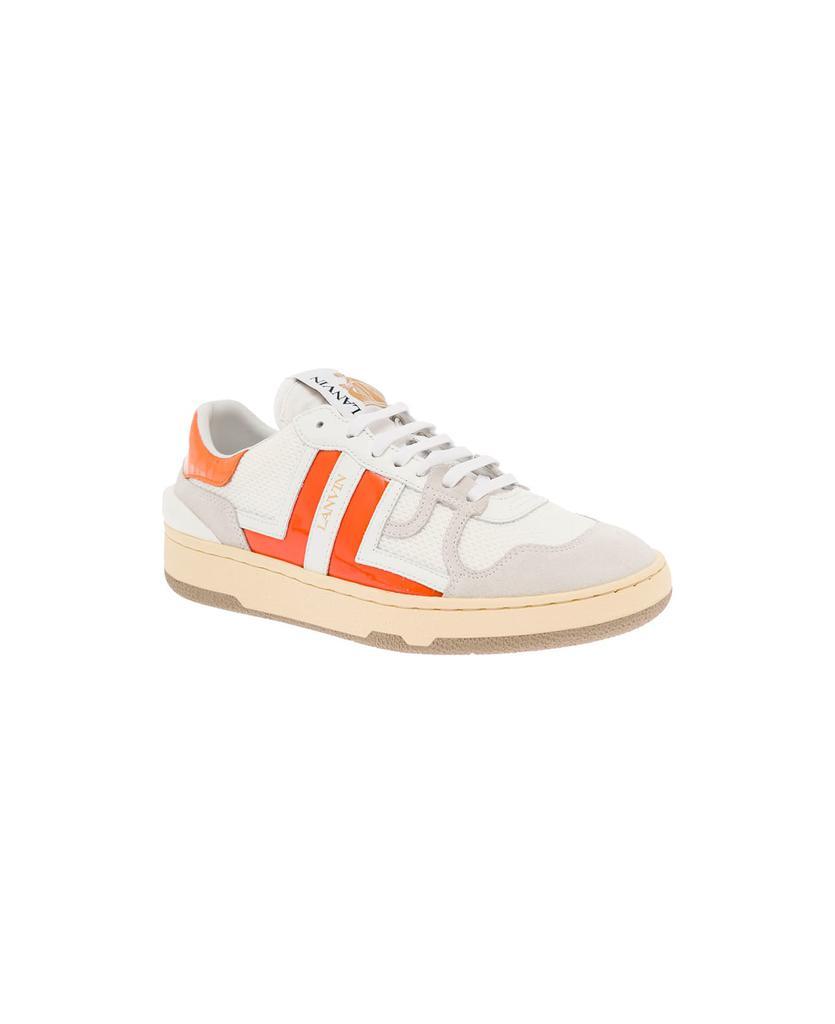 商品Lanvin|Clay Low White And Orange Leather And Mesh Sneaker Woman,价格¥3588,第4张图片详细描述