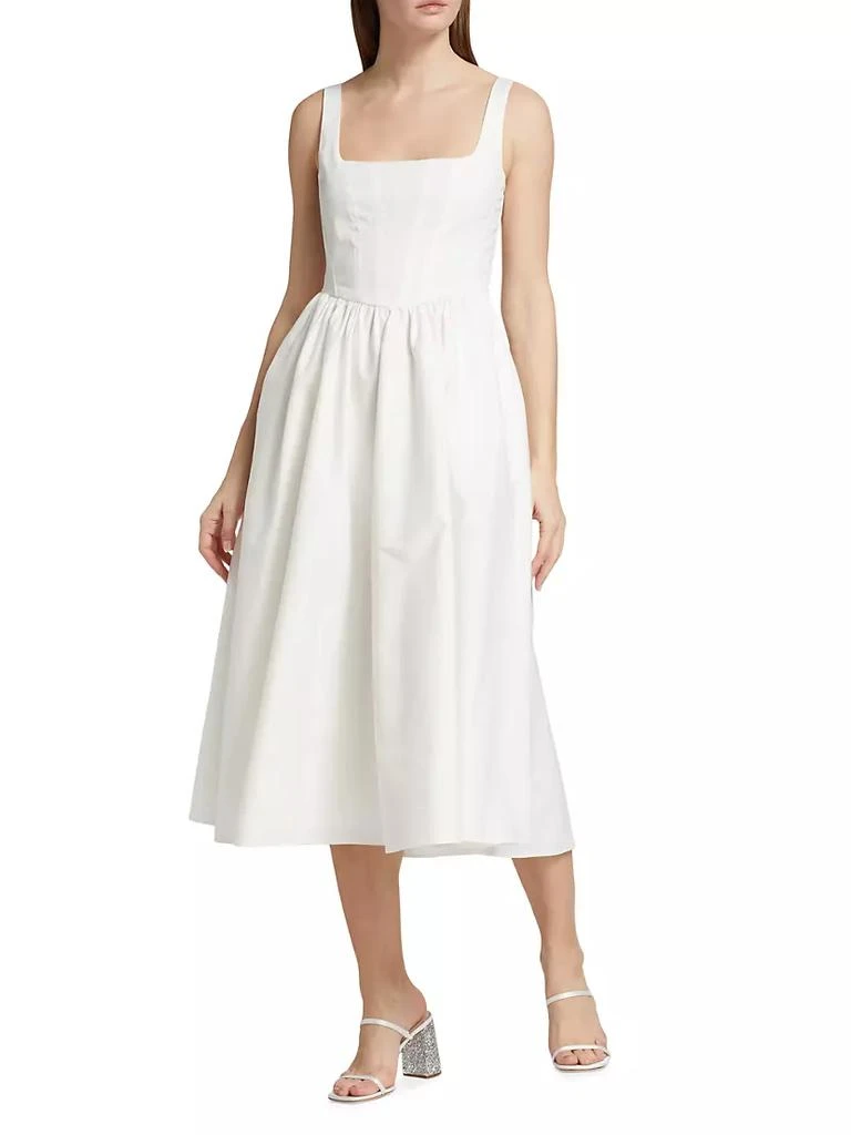 商品Wayf|Stretch Cotton Corset Midi-Dress,价格¥355,第3张图片详细描述
