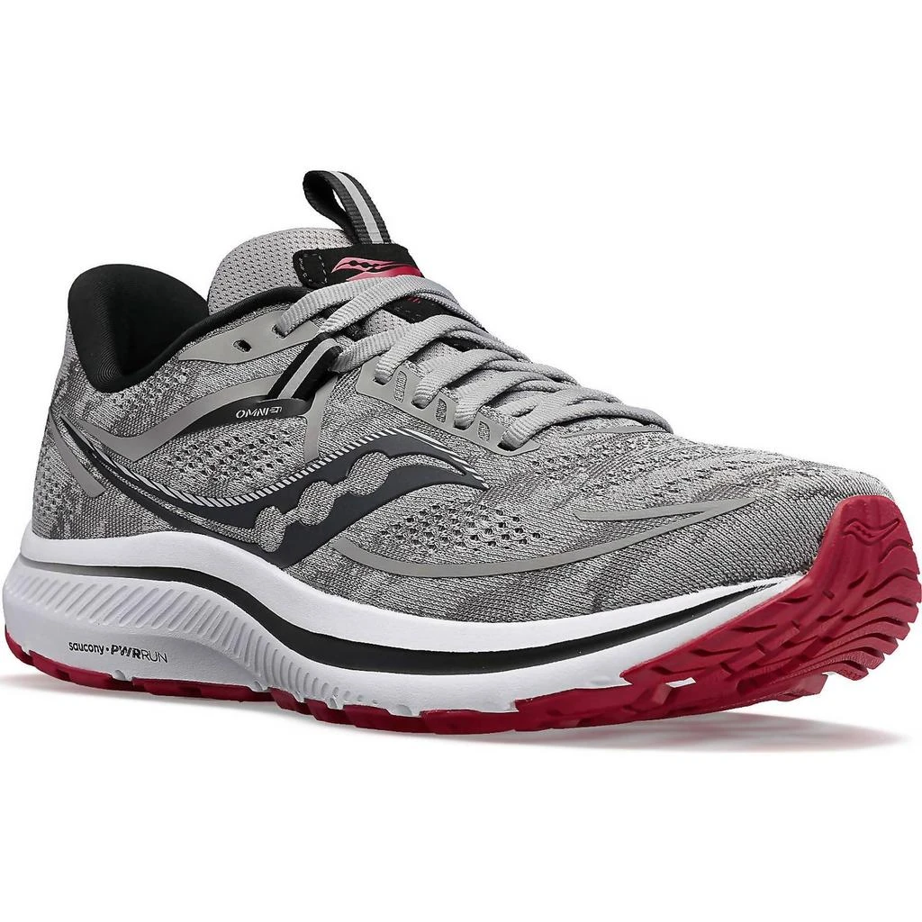 商品Saucony|Men's Omni 21 Running Shoes - Medium Width In Alloy/garnet,价格¥854,第2张图片详细描述