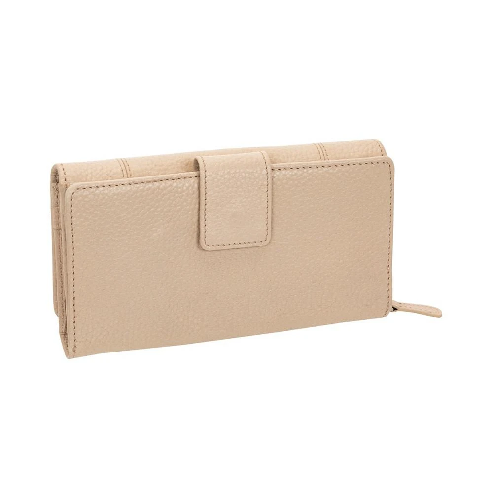 商品Mancini Leather Goods|Women's Pebbled Collection RFID Secure Mini Clutch Wallet,价格¥551,第3张图片详细描述