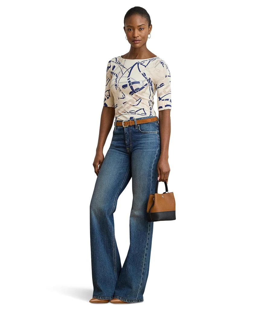 商品Ralph Lauren|Belting-Print Cotton Boatneck Tee,价格¥473,第4张图片详细描述