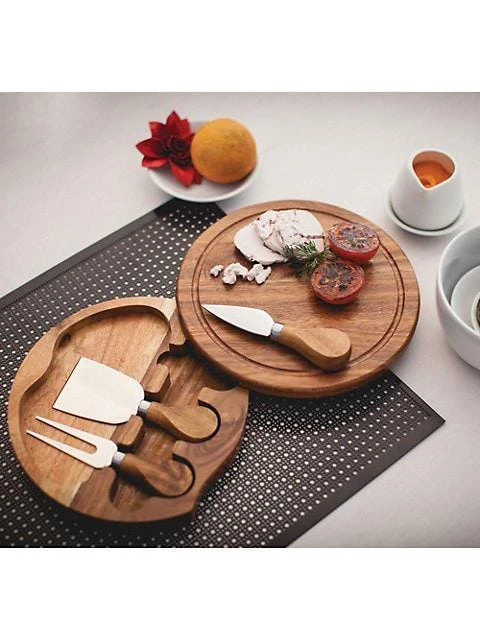 商品Picnic Time|Brie 4-Piece Acacia Cheese Board & Tool Set,价格¥240,第2张图片详细描述