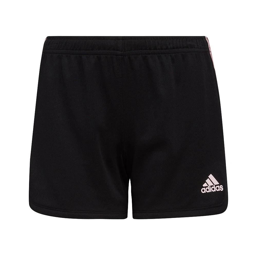 商品Adidas|Big Girls Elastic Waistband 3-Stripes Mesh Shorts, Extended Size,价格¥57,第1张图片