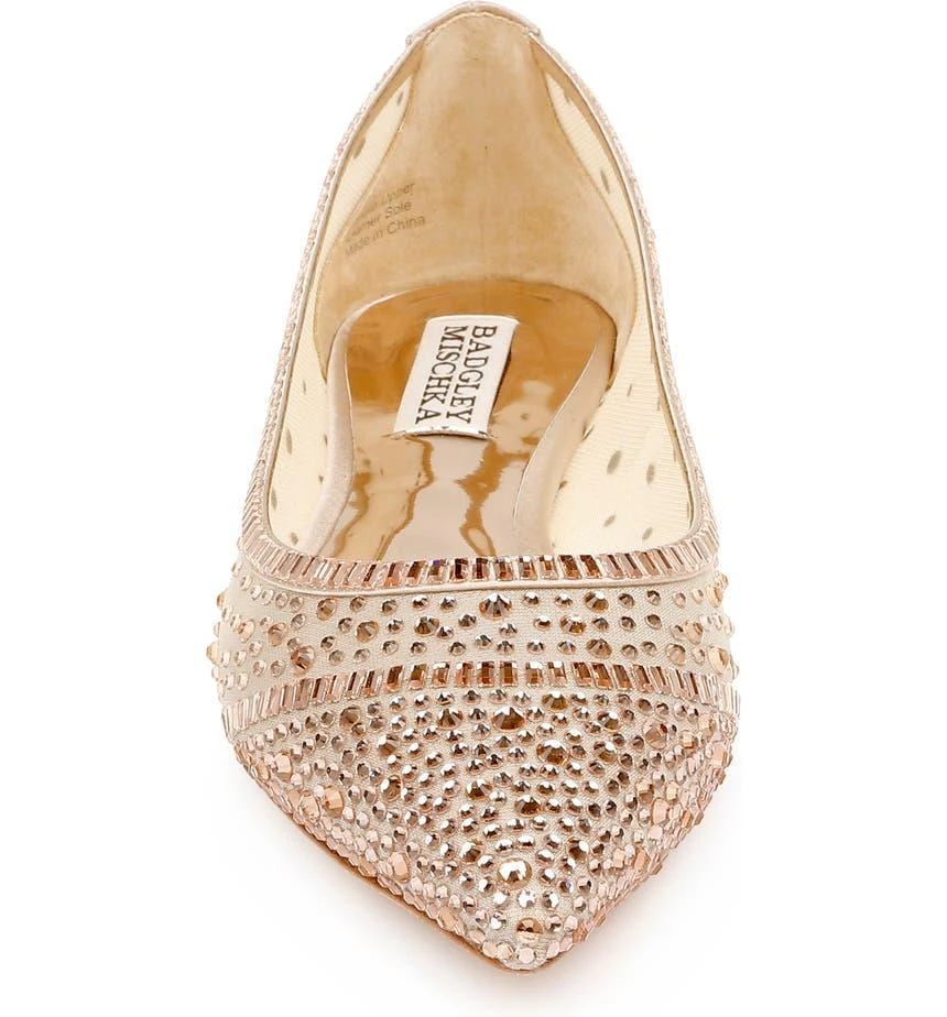 商品Badgley Mischka|Babette Pointed Toe Flat,价格¥287,第4张图片详细描述