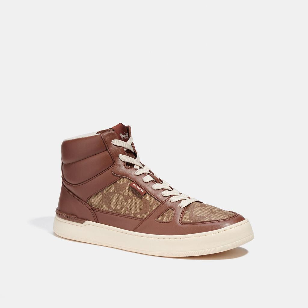 Coach Outlet Clip Court High Top Sneaker In Signature Canvas商品第1张图片规格展示