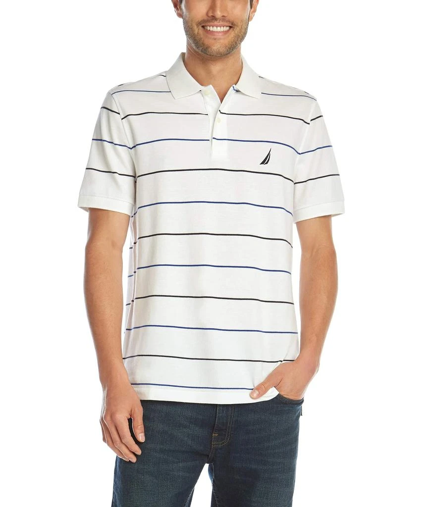 商品Nautica|Men's Classic Fit Short Sleeve 100% Cotton Pique Stripe Polo Shirt,价格¥199,第1张图片