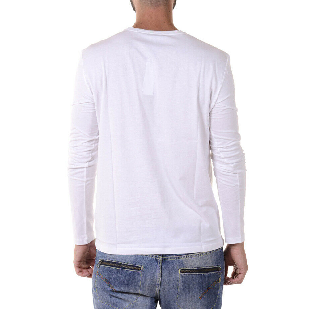 VERSACE COLLECTION 男士白色圆领棉质长袖T恤 V800491-VJ00180-V1003商品第3张图片规格展示