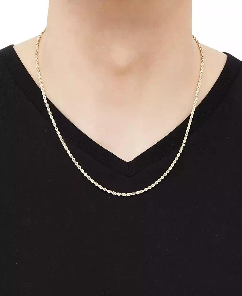 商品Macy's|14k White Gold Diamond-Cut Rope Chain 18" Necklace (2-1/2mm),价格¥2151,第3张图片详细描述