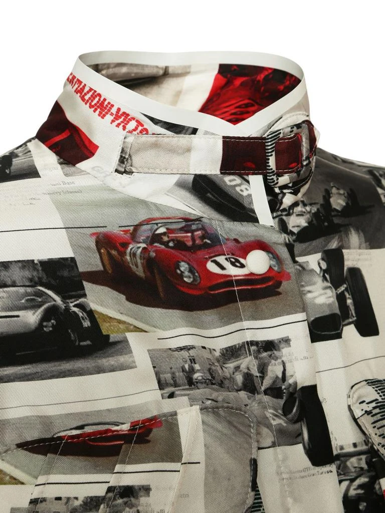 商品FERRARI|Silk Pictures Print Midi Shirt Dress,价格¥16935,第2张图片详细描述