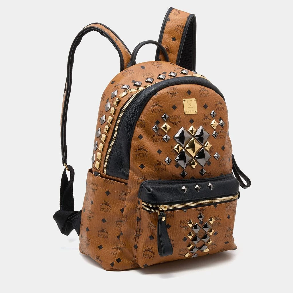 商品[二手商品] MCM|MCM Cognac/Black Visetos Coated Canvas and Leather Large Studded Stark Backpack,价格¥3061,第3张图片详细描述