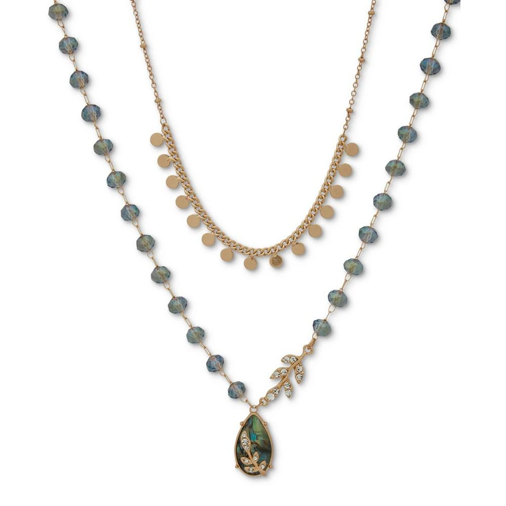 商品Lonna & Lilly|Gold-Tone Stone & Crystal Leaf Layered Pendant Necklace, 16" + 3" extender,价格¥180,第1张图片