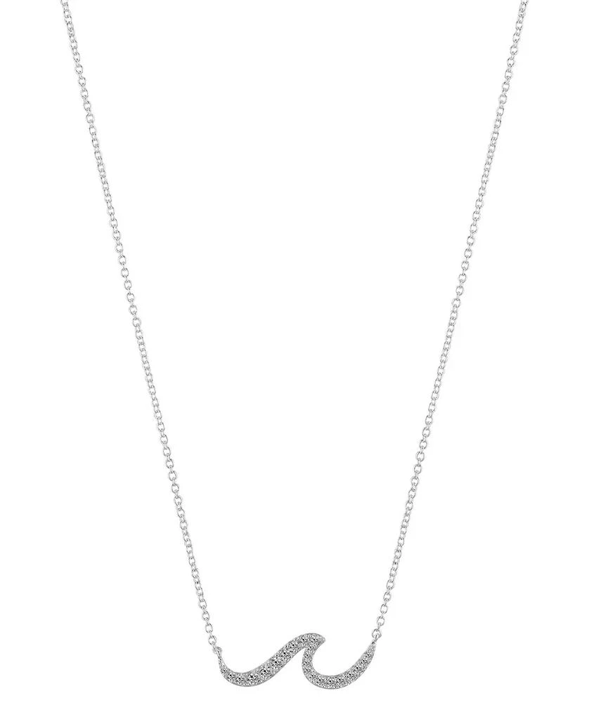 商品Unwritten|Fine Silver Plated Cubic Zirconia Wave Design Necklace,价格¥169,第1张图片