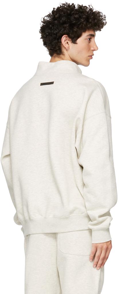Grey Pullover Mock Neck Sweatshirt商品第3张图片规格展示