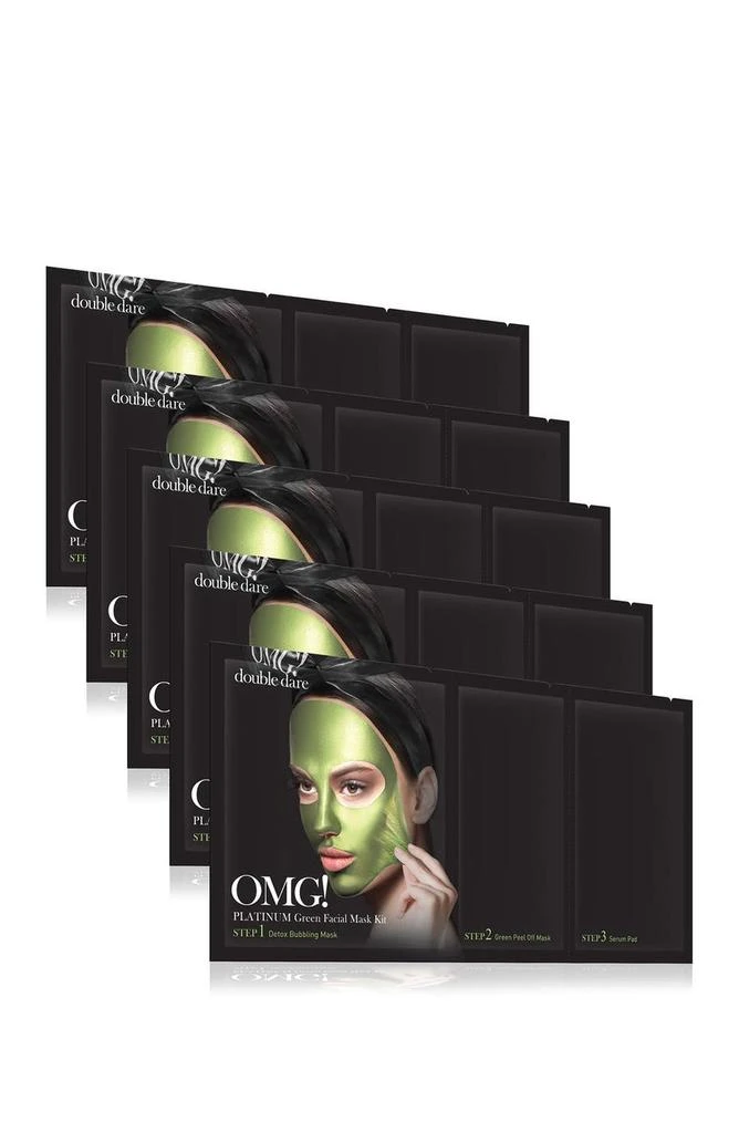 商品Double Dare|OMG! Platinum 3-Piece Green Facial Mask Kit - Set of 5,价格¥210,第1张图片