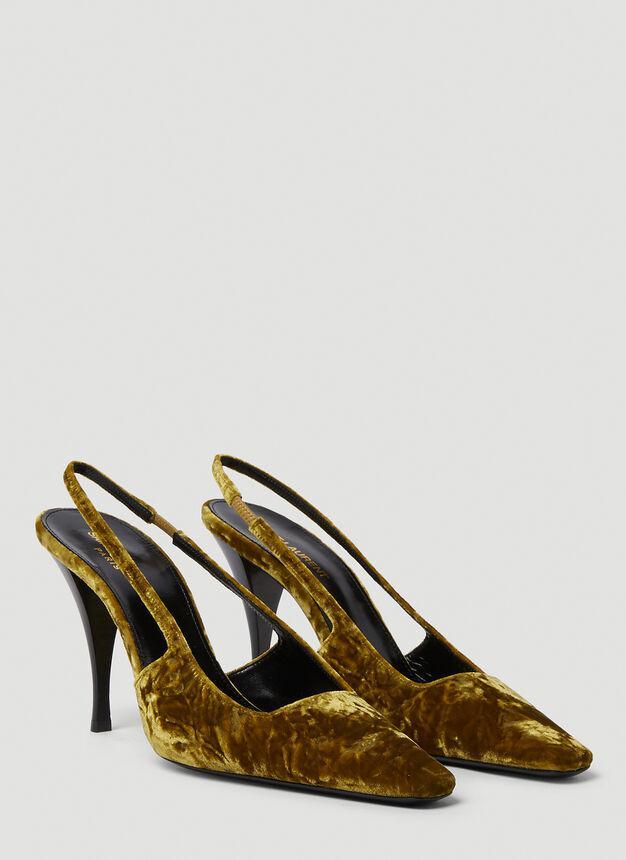 商品Yves Saint Laurent|Tom High Heels in Yellow,价格¥5890,第4张图片详细描述