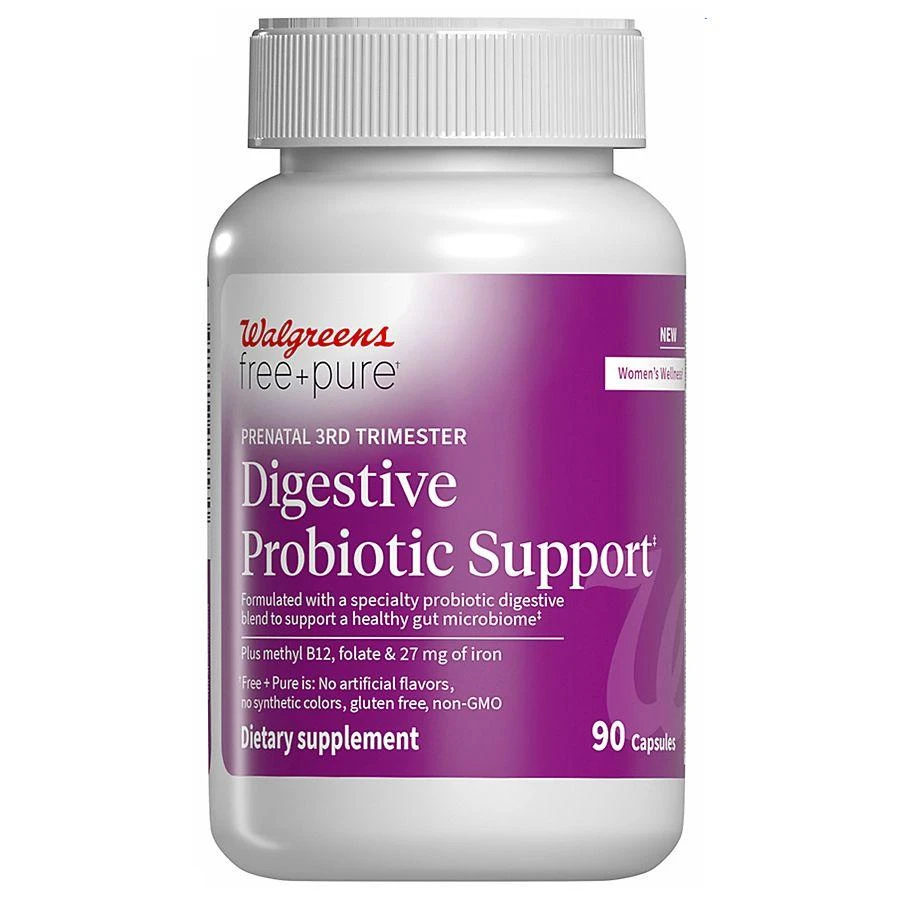 商品Walgreens Free & Pure|Prenatal 3rd Trimester Digestive Probiotic Support,价格¥122,第1张图片