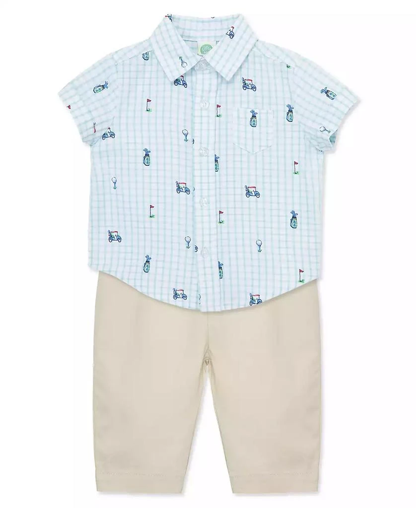 商品Little Me|Baby Boys Golf Shirt and Pants Set,价格¥135,第5张图片详细描述