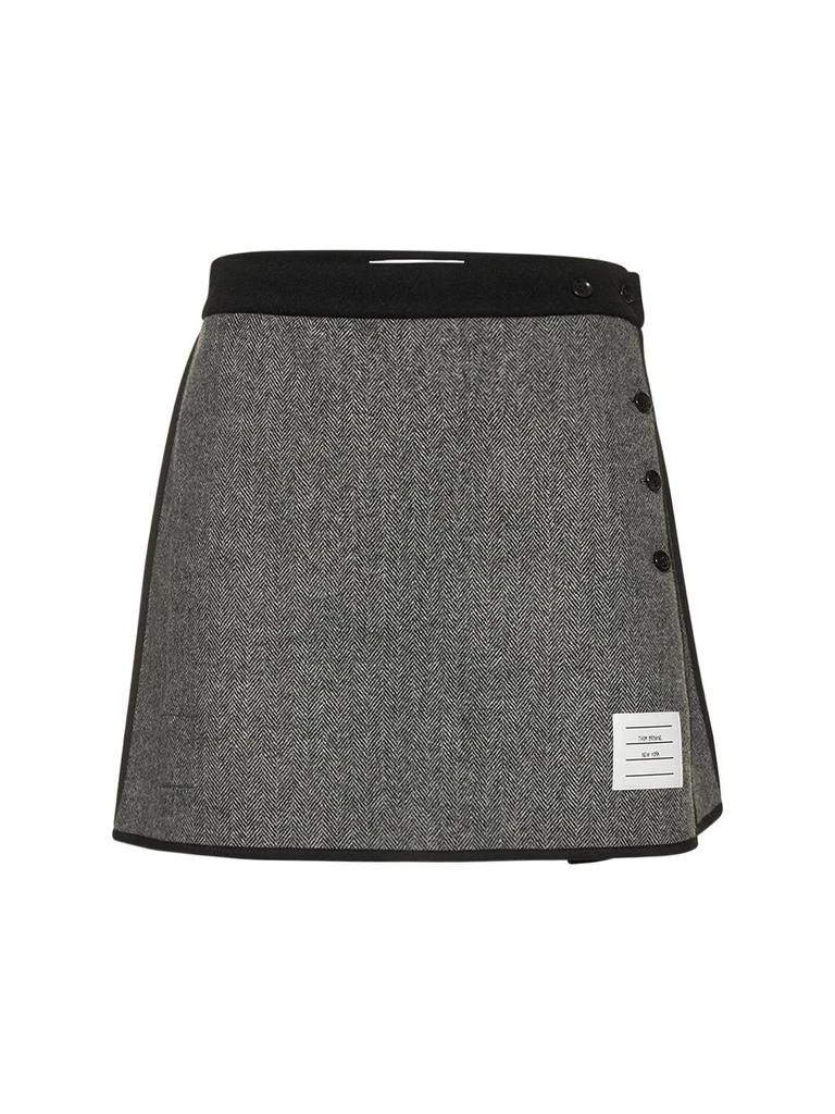 商品Thom Browne|Reversible Wool Herringbone Mini Skirt,价格¥3906,第1张图片