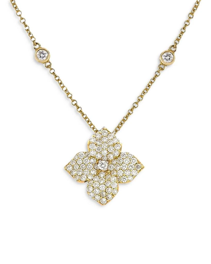 商品Piranesi|18K Yellow Gold Fiore Diamond Small Flower Pendant Necklace, 16-18",价格¥47872,第1张图片