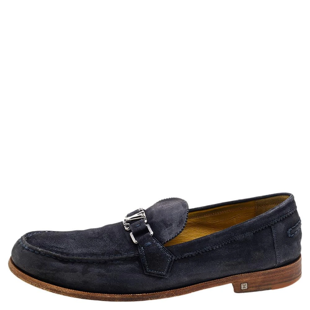 商品[二手商品] Louis Vuitton|Louis Vuitton Blue Suede Major Slip On Loafers Size 45,价格¥2501,第2张图片详细描述