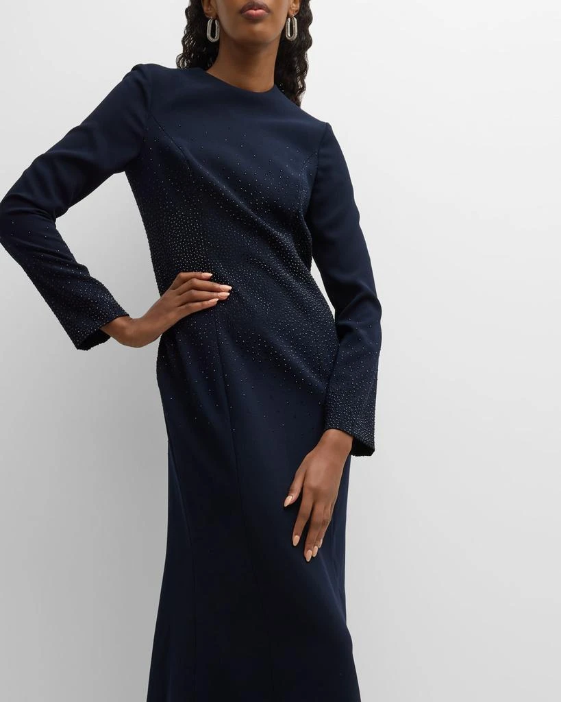 A-Line Rhinestone-Embellished Crepe Gown 商品