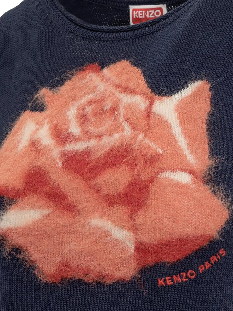 商品Kenzo|Kenzo Floral Intarsia-Knit Cropped Top,价格¥2353,第3张图片详细描述