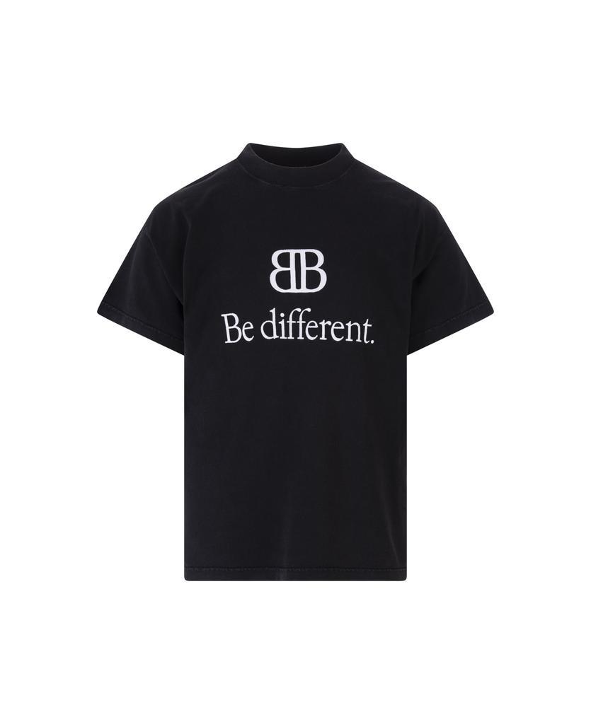 商品Balenciaga|Woman Bb Be Different Large Fit T-shirt In Black,价格¥2923,第1张图片
