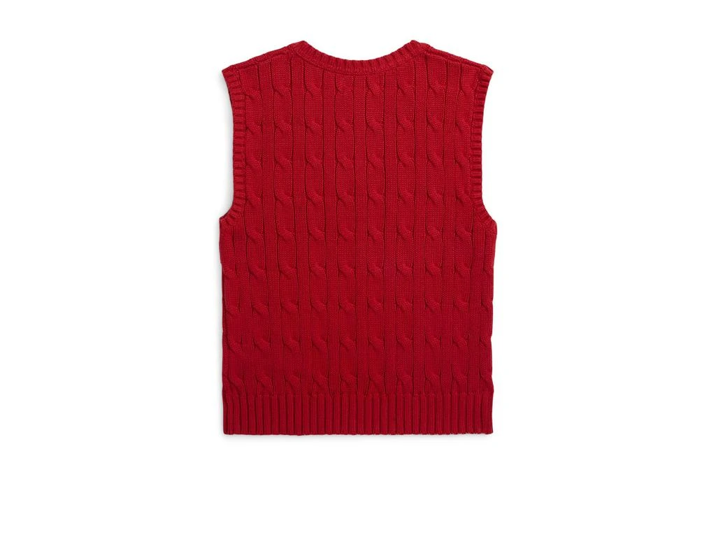商品Ralph Lauren|Cable-Knit Cotton Sweater Vest (Toddler/Little Kid),价格¥394,第2张图片详细描述