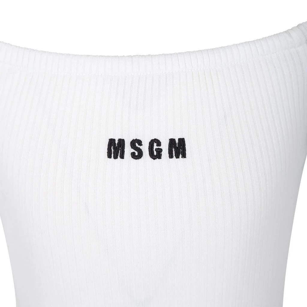 商品MSGM|White T-shirt For Girl With Logo,价格¥708,第3张图片详细描述