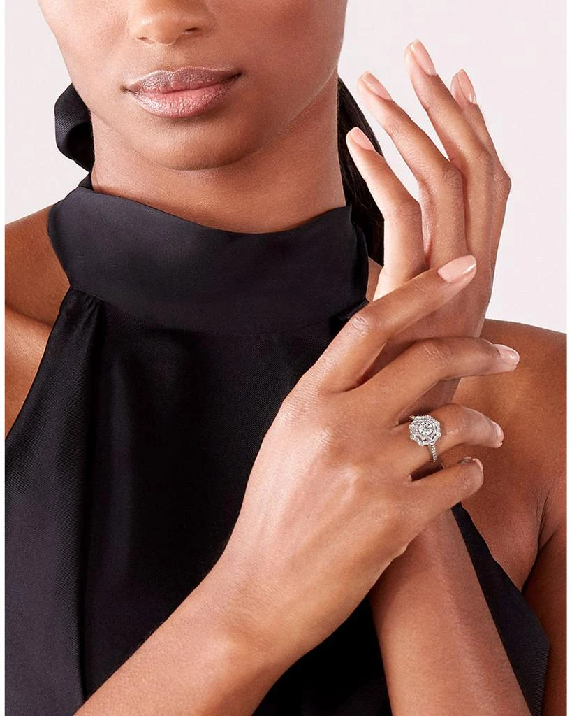 Center of My Universe® Floral Halo Ring in 18K White Gold, 1.80 ct. t.w. 商品