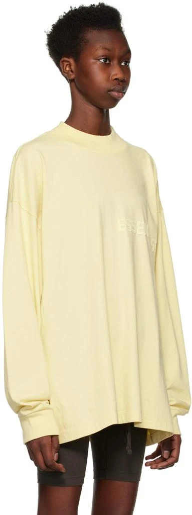 商品Essentials|Yellow Flocked Long Sleeve T-Shirt,价格¥148,第2张图片详细描述