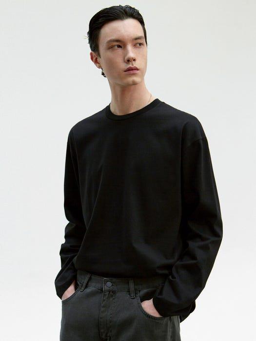 Cotton Long Sleeve T-Shirt Black商品第1张图片规格展示