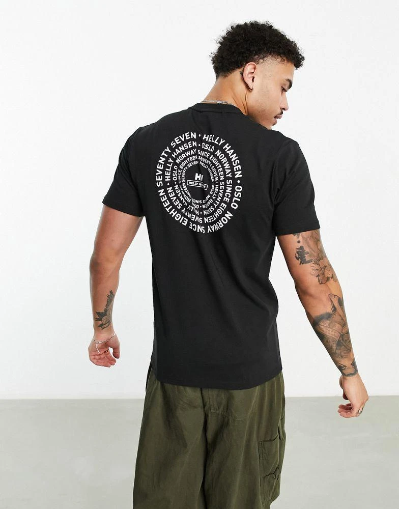 商品Helly Hansen|Helly Hansen Move t-shirt with back print in black,价格¥225,第1张图片