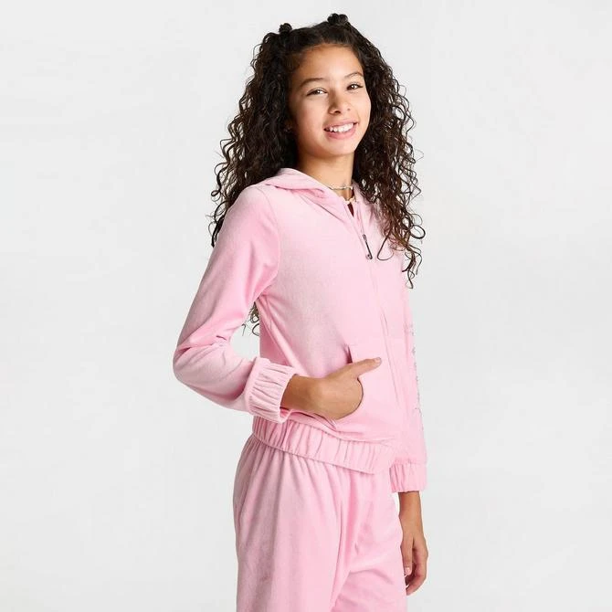 商品Timberland|Girls' Juicy Couture Plush Velour Full-Zip Hoodie,价格¥223,第3张图片详细描述