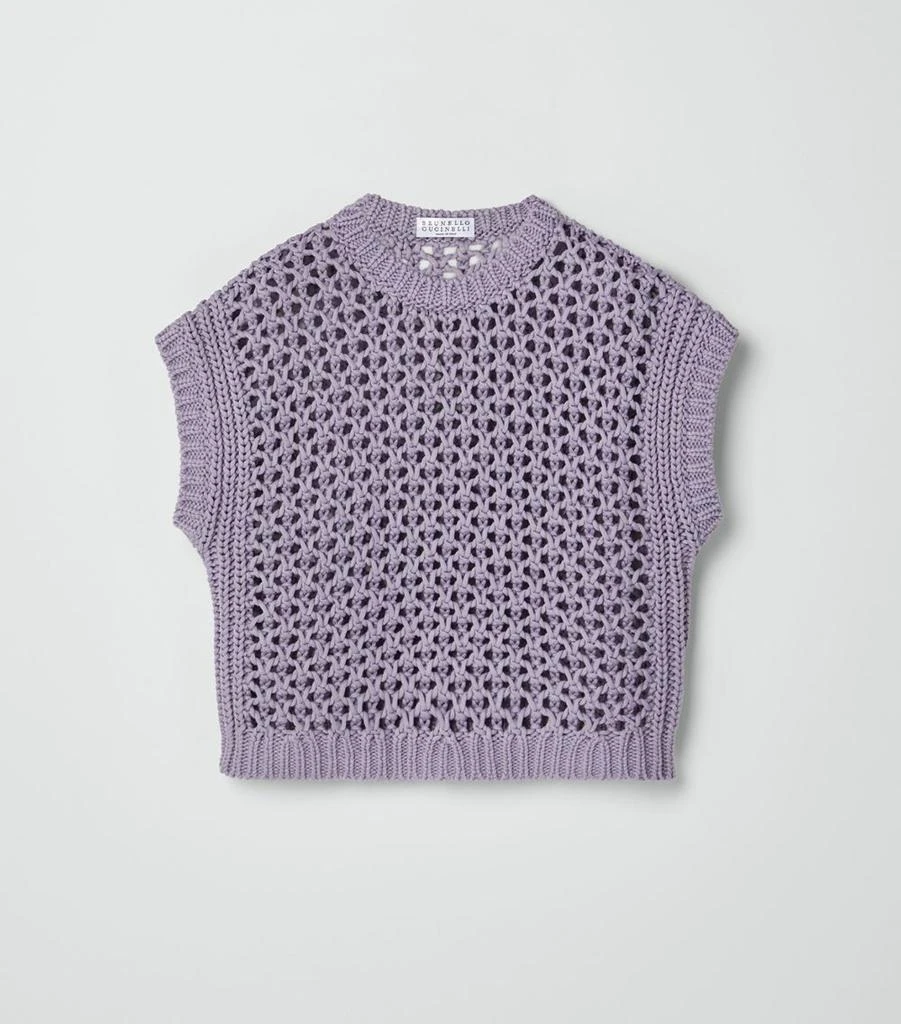 商品Brunello Cucinelli|Ajour-Knit Sweater Vest (4-12+ Years),价格¥4755,第1张图片